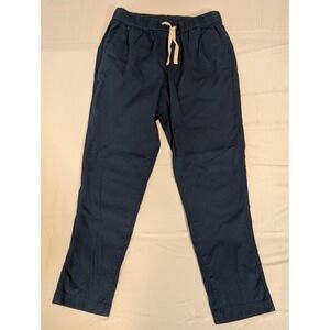 Pact Mens Organic Cotton Small Drawstring Elastic Waist Pants Navy Blue
